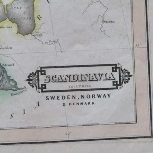 Original 1830`s map of Scandinavia - published by W. Lizars, Edinburgh - 57 x 47cm