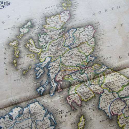 Original 1830`s map the British Islands - published by W. Lizars, Edinburgh - 47 x 57cm