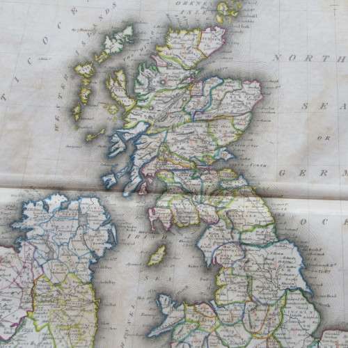 Original 1830`s map the British Islands - published by W. Lizars, Edinburgh - 47 x 57cm