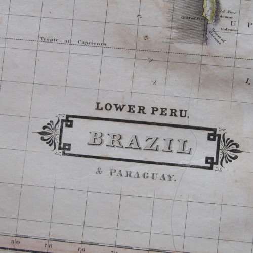 Original 1830`s map of Lower Peru, Brazil & Paraguay - published by W. Lizars, Edinburgh