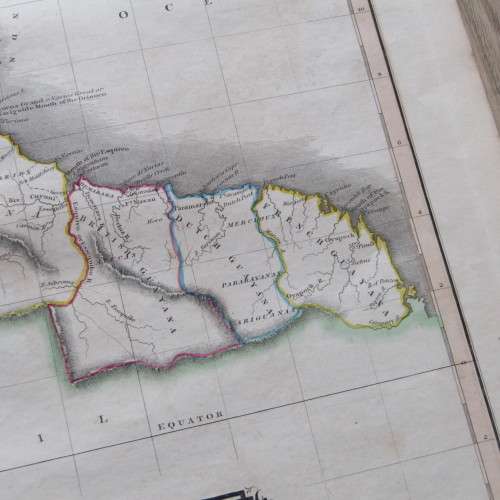 Original 1830`s map of Colombia & Guayana - published by W. Lizars, Edinburgh - 57 x 47cm