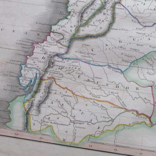 Original 1830`s map of Colombia & Guayana - published by W. Lizars, Edinburgh - 57 x 47cm