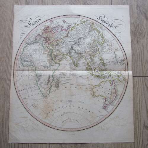 Original 1830`s map of the Eastern Hemisphere - published by W.H. Lizars, Edinburgh - 47 x 57cm