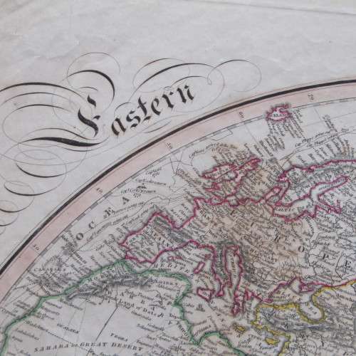 Original 1830`s map of the Eastern Hemisphere - published by W.H. Lizars, Edinburgh - 47 x 57cm