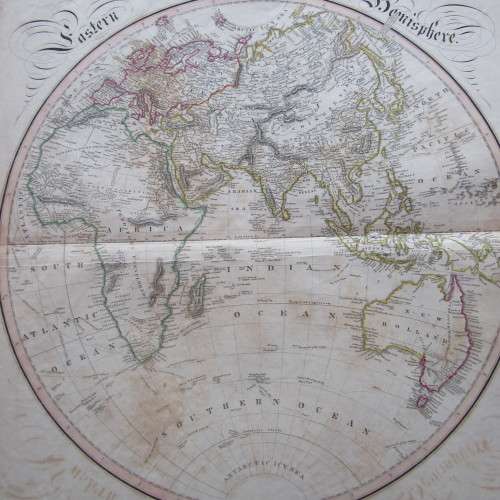 Original 1830`s map of the Eastern Hemisphere - published by W.H. Lizars, Edinburgh - 47 x 57cm