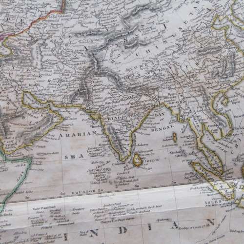 Original 1830`s map of the Eastern Hemisphere - published by W.H. Lizars, Edinburgh - 47 x 57cm