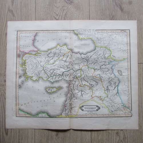 Original 1830`s map of Turkey in Asia - published by W.H. Lizars, Edinburgh - 57 x 47cm