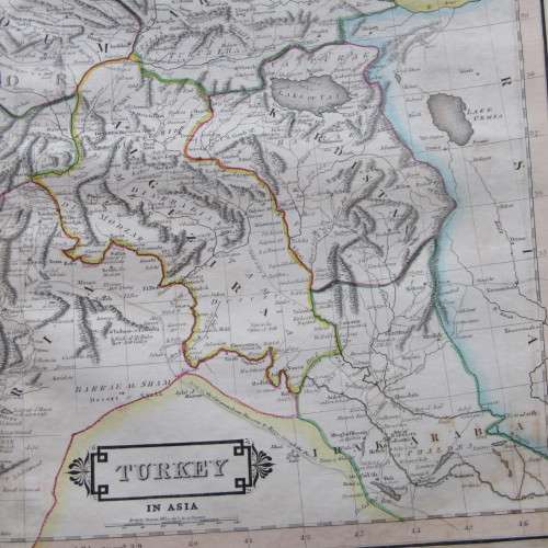 Original 1830`s map of Turkey in Asia - published by W.H. Lizars, Edinburgh - 57 x 47cm