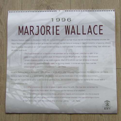 1998 KWV Majorie Wallace artwork calendar