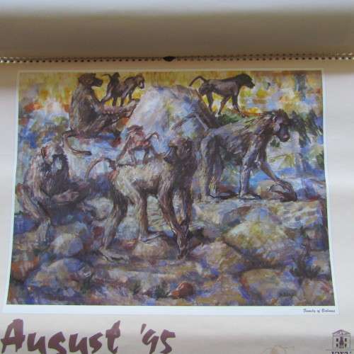 1995 KWV Zakkie Eloff artwork calendar - front cover damaged