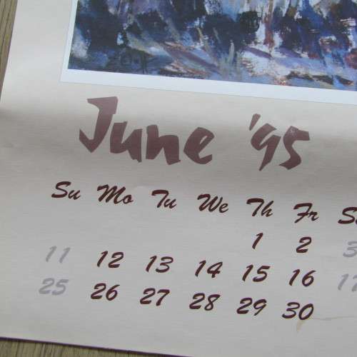 1995 KWV Zakkie Eloff artwork calendar - front cover damaged