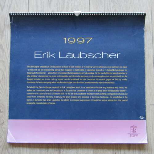 1997 KWV calendar with artwork of Erik Laubscher