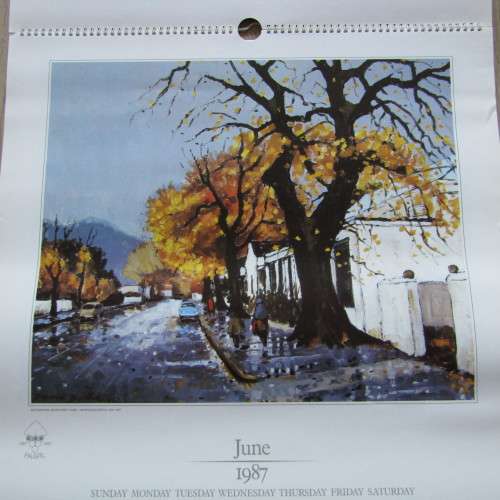 1992 KWV calendar with artwork of David Botha