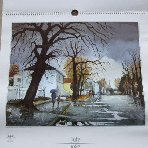 1992 KWV calendar with artwork of David Botha