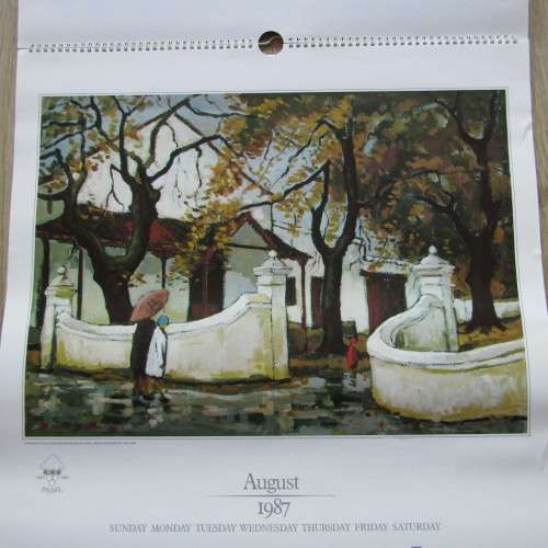 1992 KWV calendar with artwork of David Botha