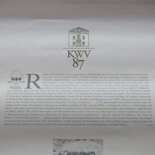 1992 KWV calendar with artwork of David Botha