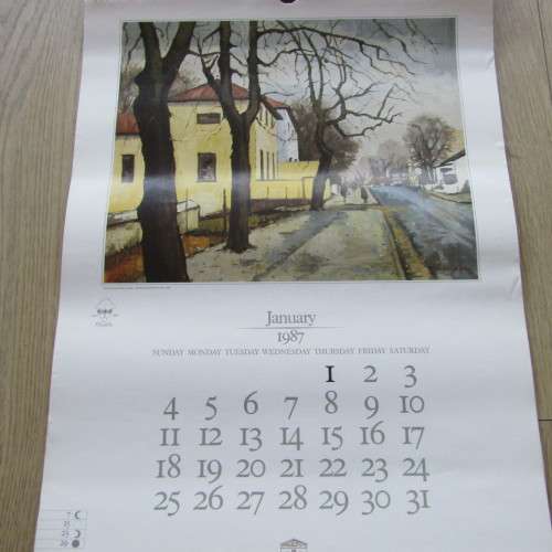 1992 KWV calendar with artwork of David Botha