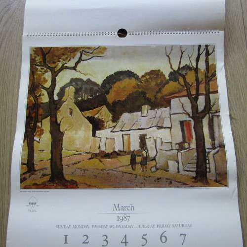 1992 KWV calendar with artwork of David Botha