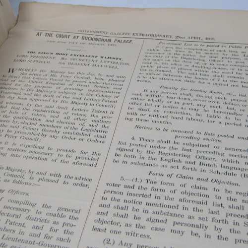 Extraordinary Transvaal Government Gazette dated 25 April 1905