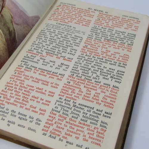 The Red Letter New Testament Bible with olive wood cover