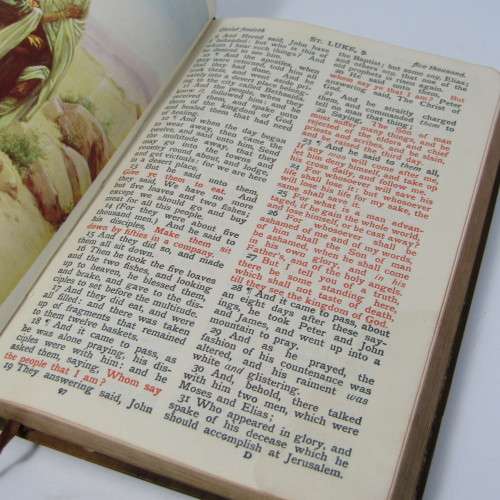 The Red Letter New Testament Bible with olive wood cover