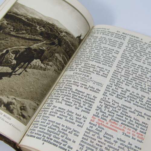 The Red Letter New Testament Bible with olive wood cover