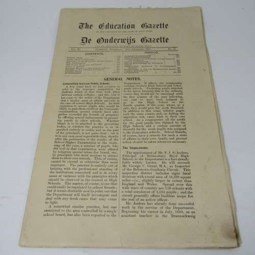 The Education Gazette - Cape Town December 1911