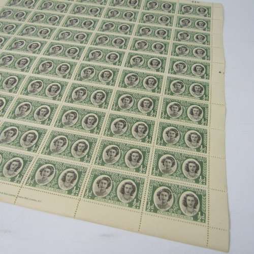 Southern Rhodesia stamps - full sheet SACC 64 - Royal Visit 1947 - Sheet no. 410