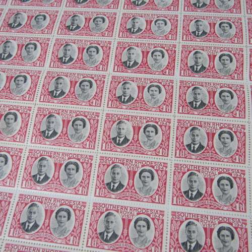 Southern Rhodesia stamps - full sheet SACC 65 - Royal Visit 1947 - Sheet no. 46