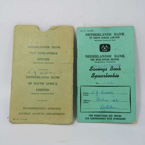 Vintage Bank Savings Book for the Netherlands Bank of South Africa