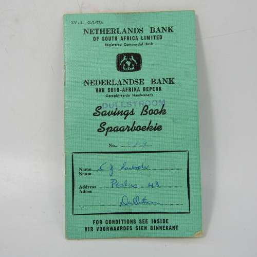 Vintage Bank Savings Book for the Netherlands Bank of South Africa