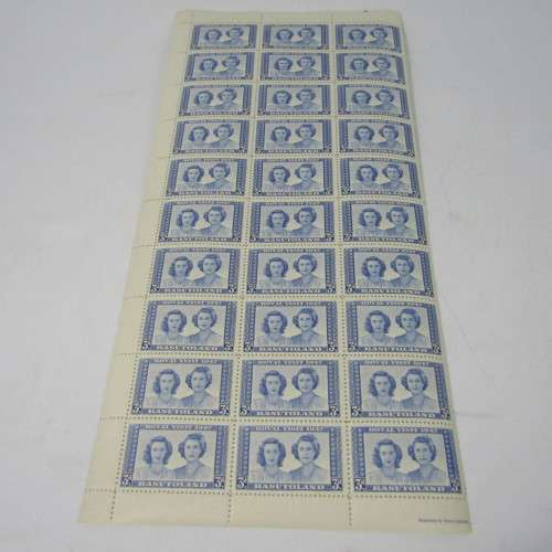 Basutoland stamps 1947 Royal Visit part sheets of 30 x 4 of SACC 32, 33, 34, 35