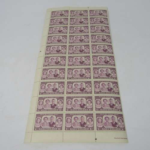 Basutoland stamps 1947 Royal Visit part sheets of 30 x 4 of SACC 32, 33, 34, 35