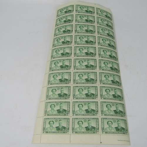 Basutoland stamps 1947 Royal Visit part sheets of 30 x 4 of SACC 32, 33, 34, 35