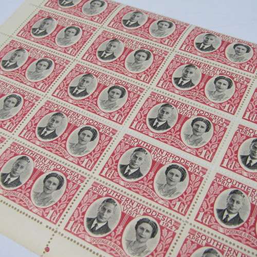 Southern Rhodesia 1947 Royal Visit SACC 64 x 65 - blocks of 30 x 2 stamps