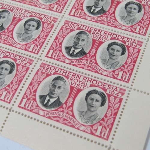 Southern Rhodesia 1947 Royal Visit SACC 64 x 65 - blocks of 30 x 2 stamps