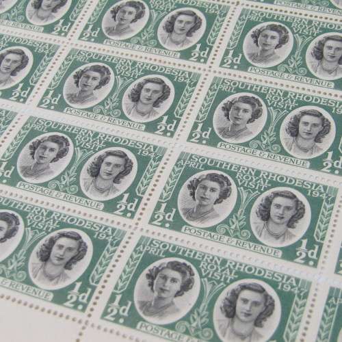 Southern Rhodesia 1947 Royal Visit SACC 64 x 65 - blocks of 30 x 2 stamps