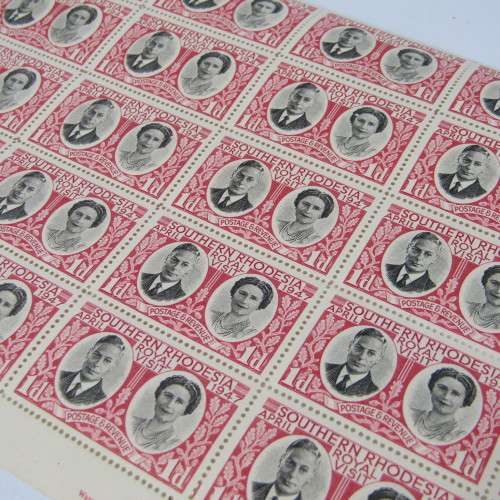 Southern Rhodesia 1947 Royal Visit SACC 64 x 65 - blocks of 30 x 2 stamps
