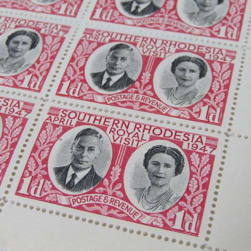 Southern Rhodesia 1947 Royal Visit SACC 64 x 65 - blocks of 30 x 2 stamps