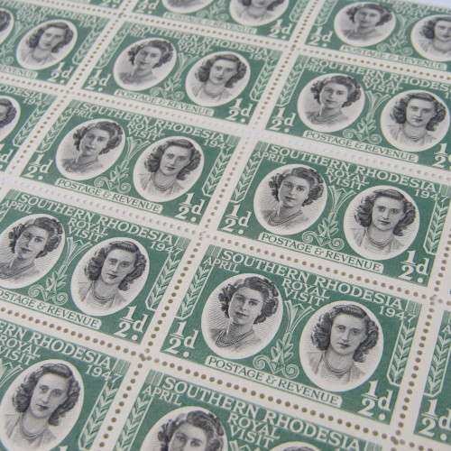 Southern Rhodesia 1947 Royal Visit SACC 64 x 65 - blocks of 30 x 2 stamps