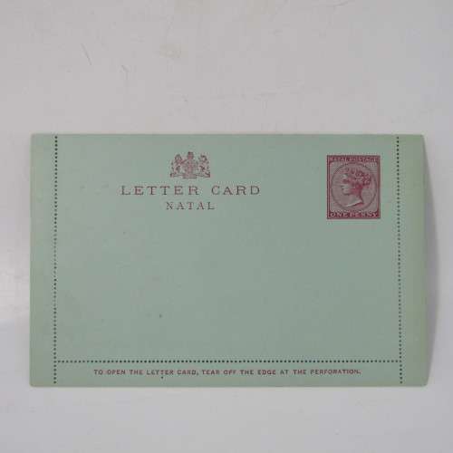 Collection of 5 Natal antique post / letter cards with pre printed stamps - rarely seen