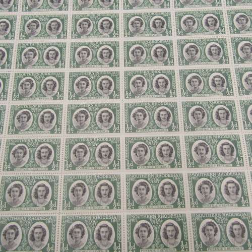 Southern Rhodesia stamps - 1947 Royal Visit - 3 full sheets of 64 - no. 420, 442, & 451