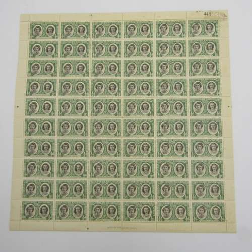 Southern Rhodesia stamps - 1947 Royal Visit - 3 full sheets of 64 - no. 420, 442, & 451