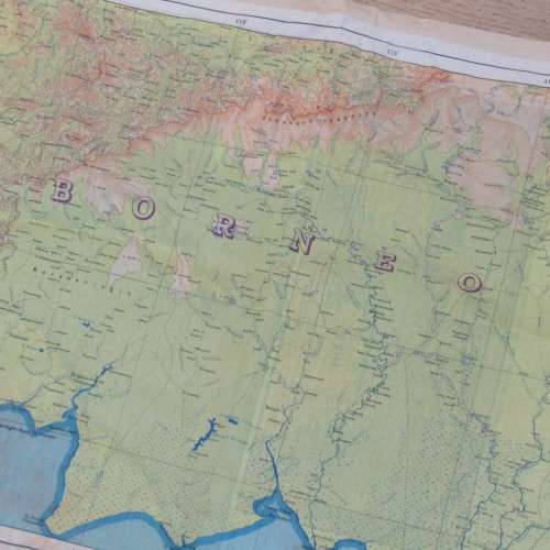 Vintage South African Military / Air Force silk map of Borneo, Sumatra, Java - AS1/ 092