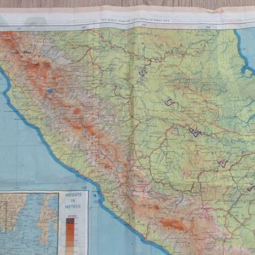 Vintage South African Military / Air Force silk map of Borneo, Sumatra, Java - AS1/ 092