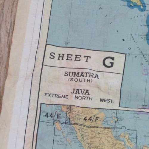 Vintage South African Military / Air Force silk map of Borneo, Sumatra, Java - AS1/ 092