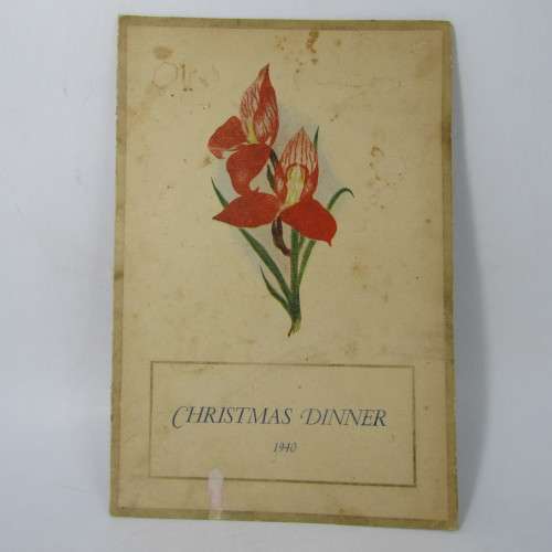 1940 Christmas dinner SAAF menu signed by about 30 Airforce soldiers