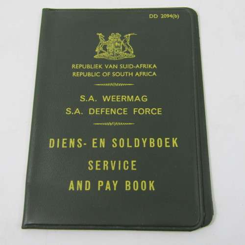 SA Defence Force Service & Pay book cover DD2094(b) - barely used