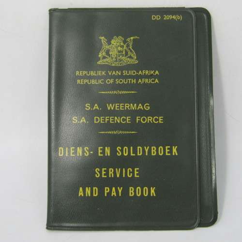 SA Defence Force Service & Pay book cover DD2094(b) with unused service book