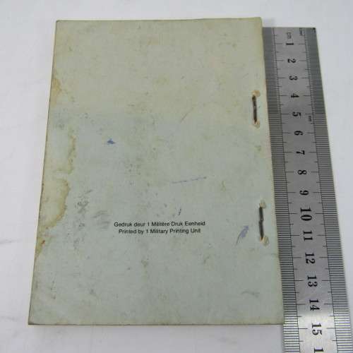 South Africa Defence Force Gevegsdissipline Arde Memoire book as issued by Army Headquarters 1980